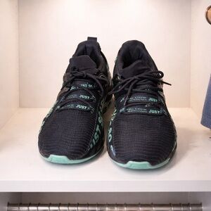 Just Black and Mint Green Men's Sneakers